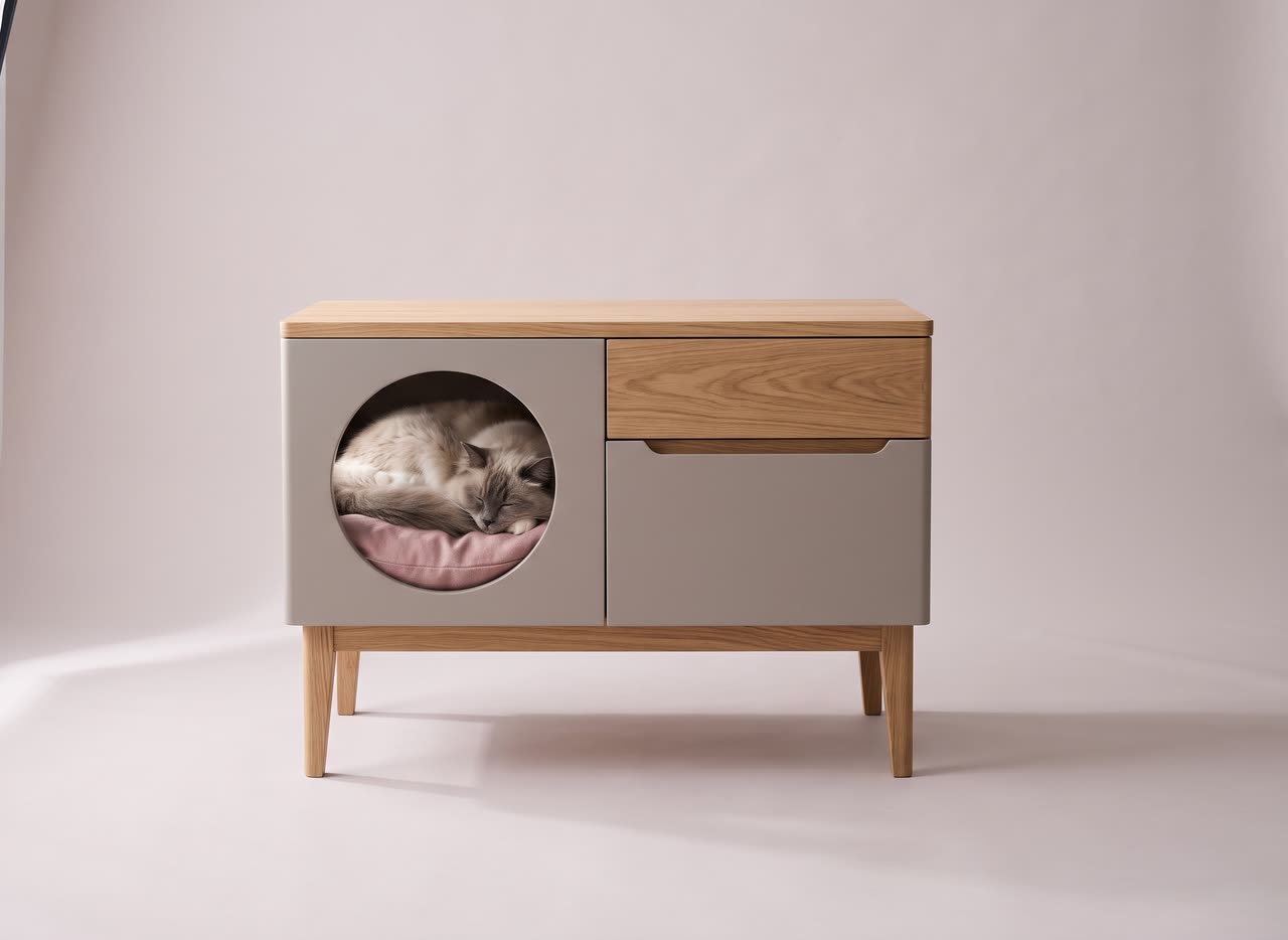 Katzen Nachttisch. Concept visual