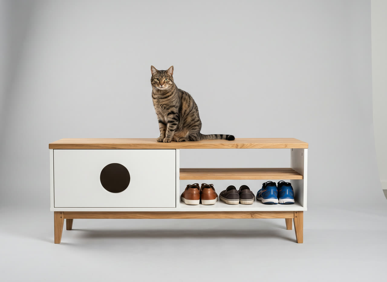 Katzenklo Sitzbank. Concept visual