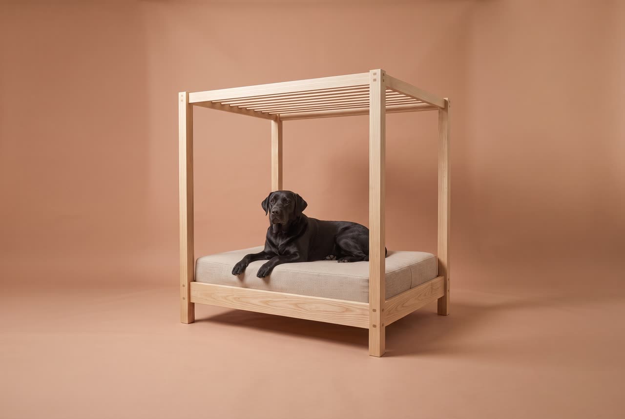 Pavilion, an open frame dog bed. Concept visual
