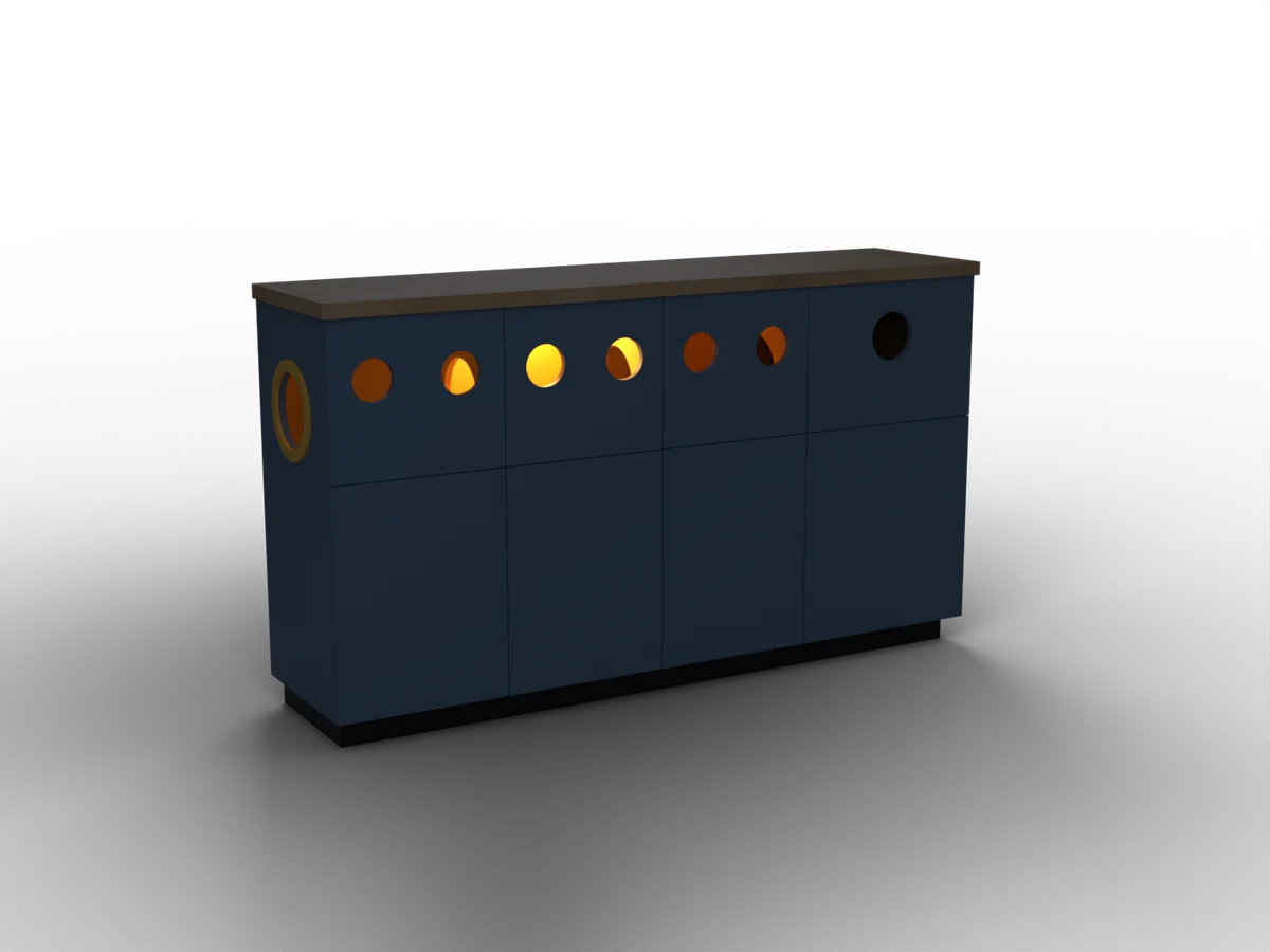 Laufsteg am Abend, mit warmer LED