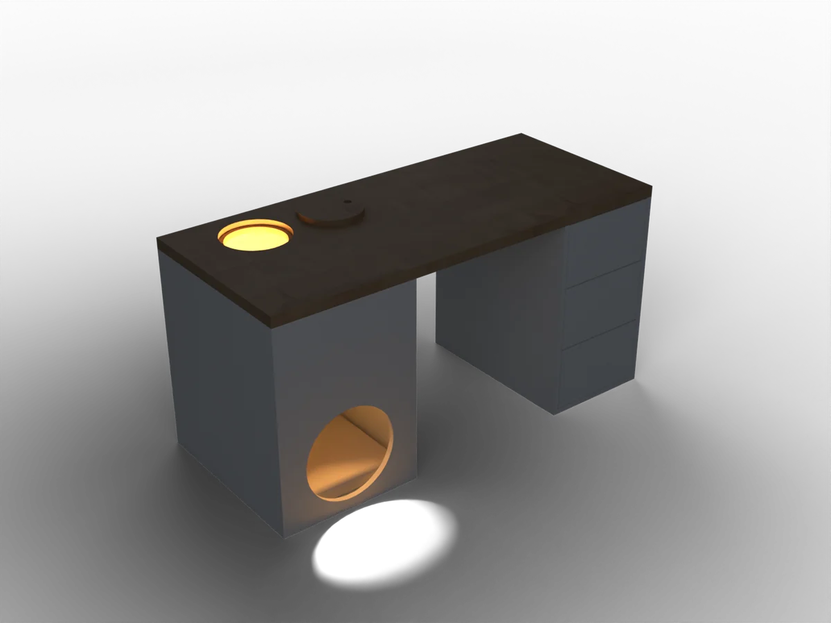 Kuckuck am Abend, mit warmer LED