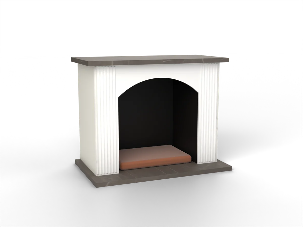 Kamin, aus unserer Zeichnung gerendert