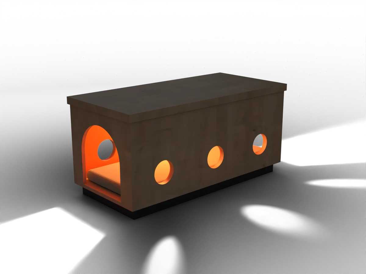 Tunnel am Abend, mit warmer LED